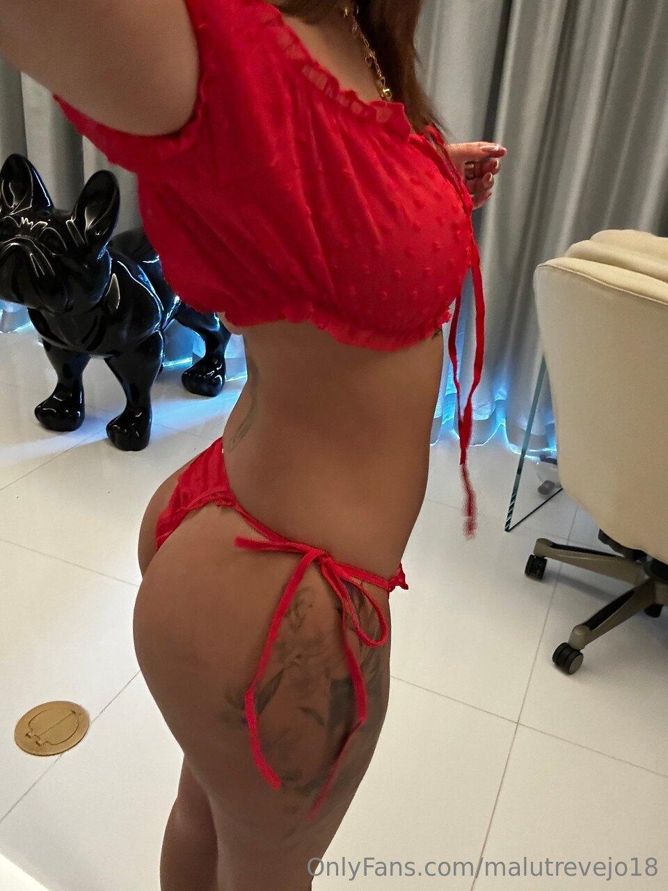 malu trevejo sexy booty red outfit onlyfans set leaked