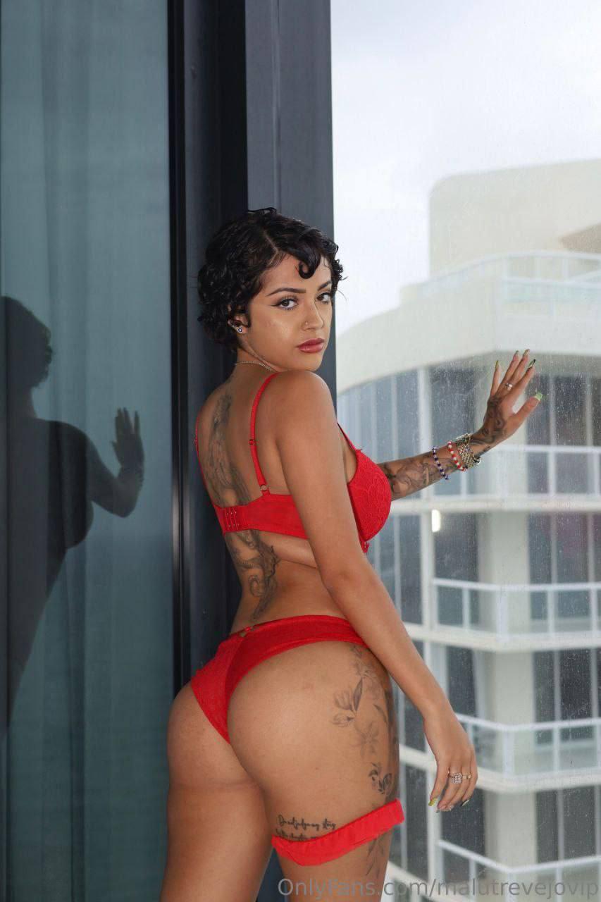 malu trevejo sexy red lingerie onlyfans set leaked vfikfo