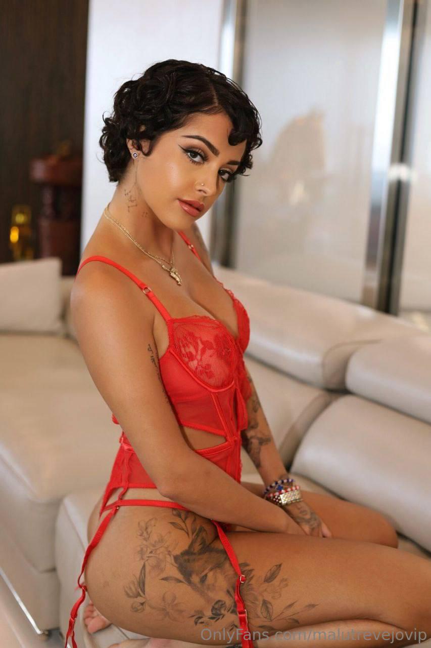 malu trevejo sexy red lingerie onlyfans set leaked zgotyc