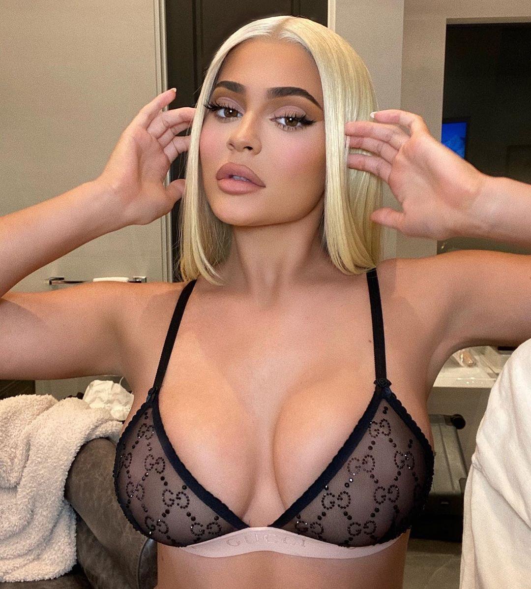 kylie jenner sheer see through lingerie nip slip set leaked mcpgaw influencersgonewild